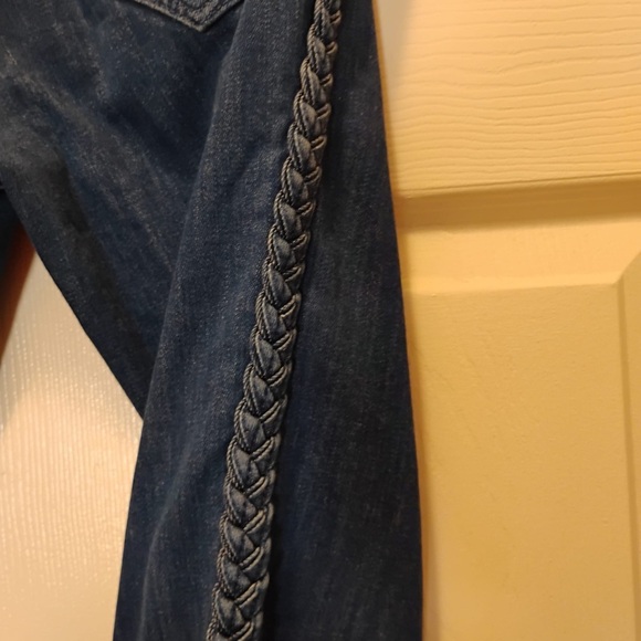 Lilly Pulitzer Women's Braided Side Unique Straight Jeans Fall Fashion Size 0 - Picture 6 of 7